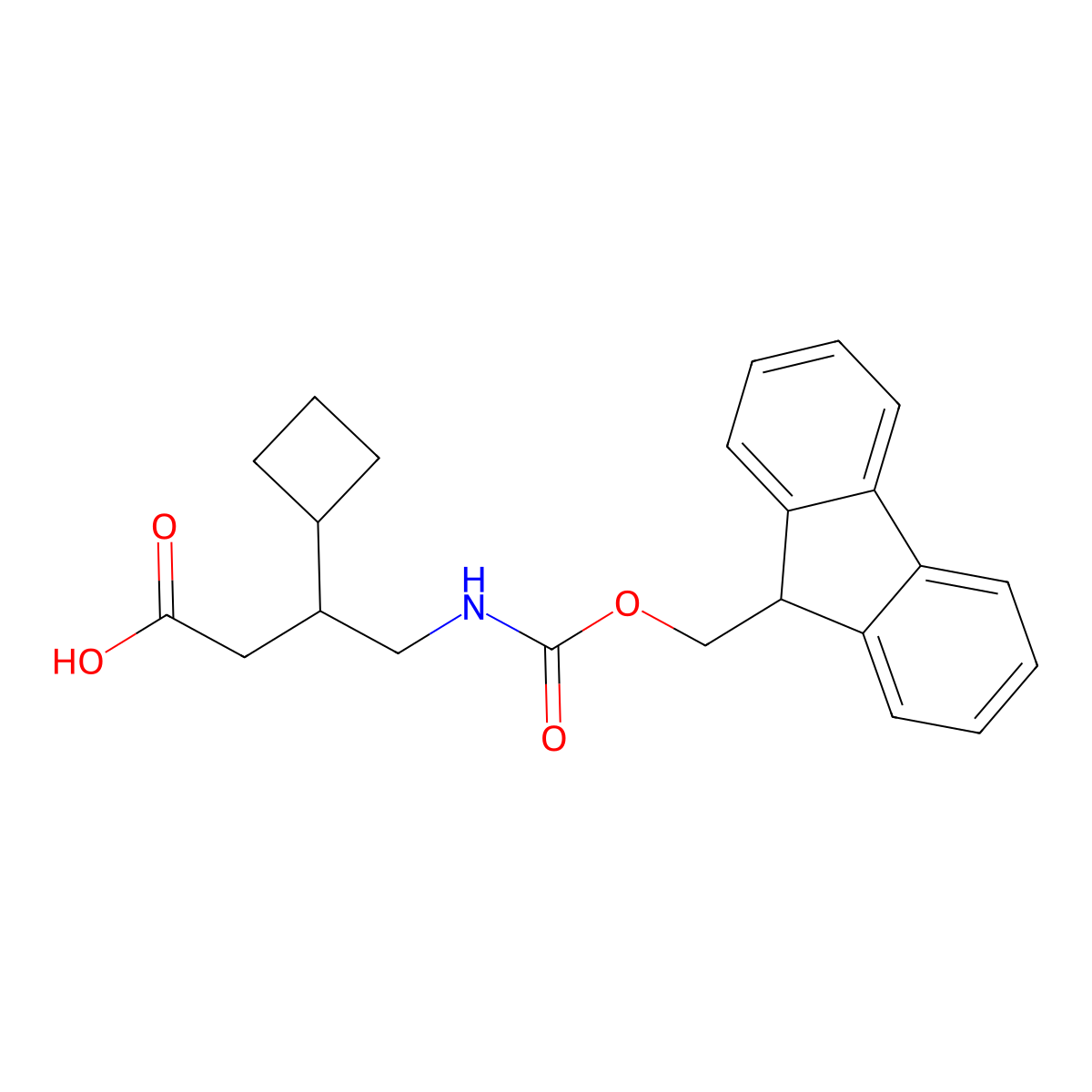 3-cyclobutyl-4-({[(9H-fluoren-9-yl)methoxy]carbonyl}amino)butanoic acid molecular structure, CAS 2137618-26-7