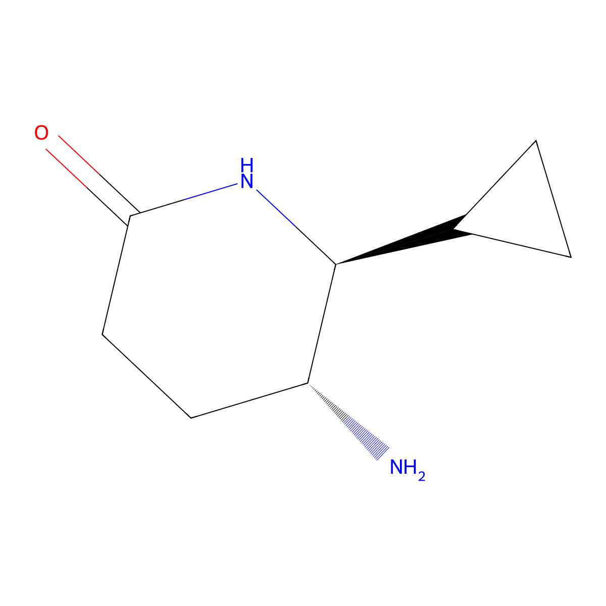 Rel-(5R,6S)-5-amino-6-cyclopropylpiperidin-2-one molecular structure, CAS 2137618-34-7