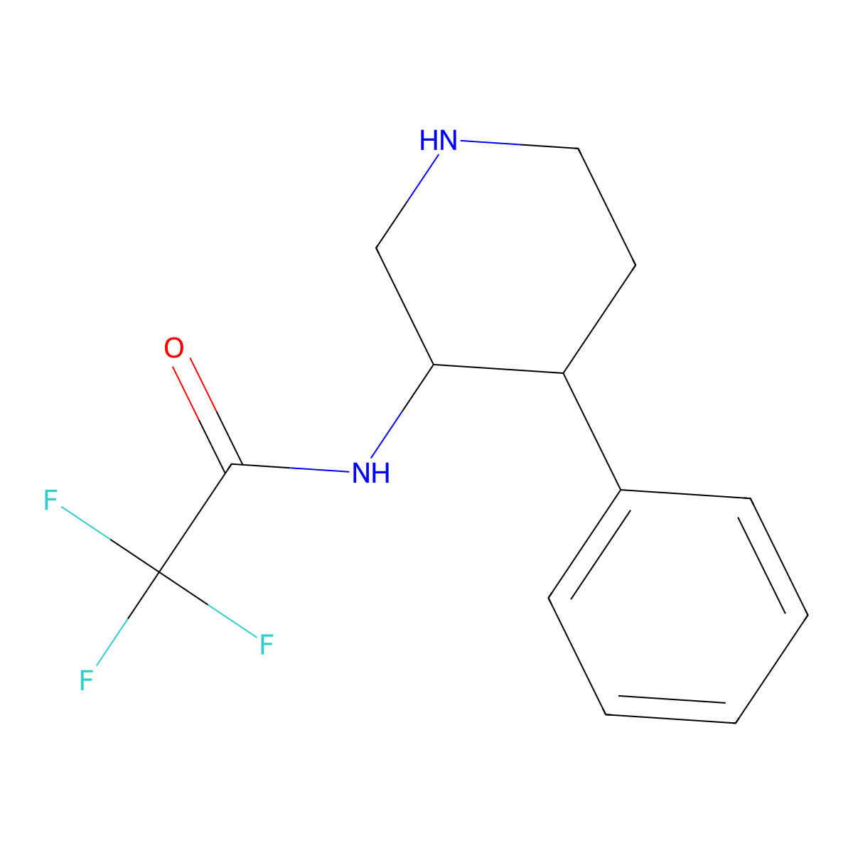 2,2,2-trifluoro-N-(4-phenylpiperidin-3-yl)acetamide molecular structure, CAS 2137618-40-5