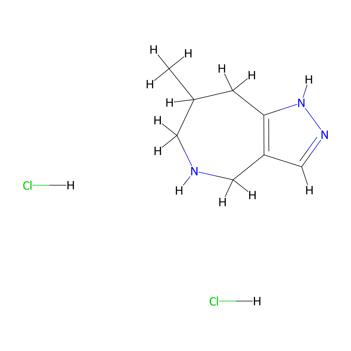 7-methyl-1H,4H,5H,6H,7H,8H-pyrazolo[4,3-c]azepine dihydrochloride molecular structure, CAS 2137619-40-8