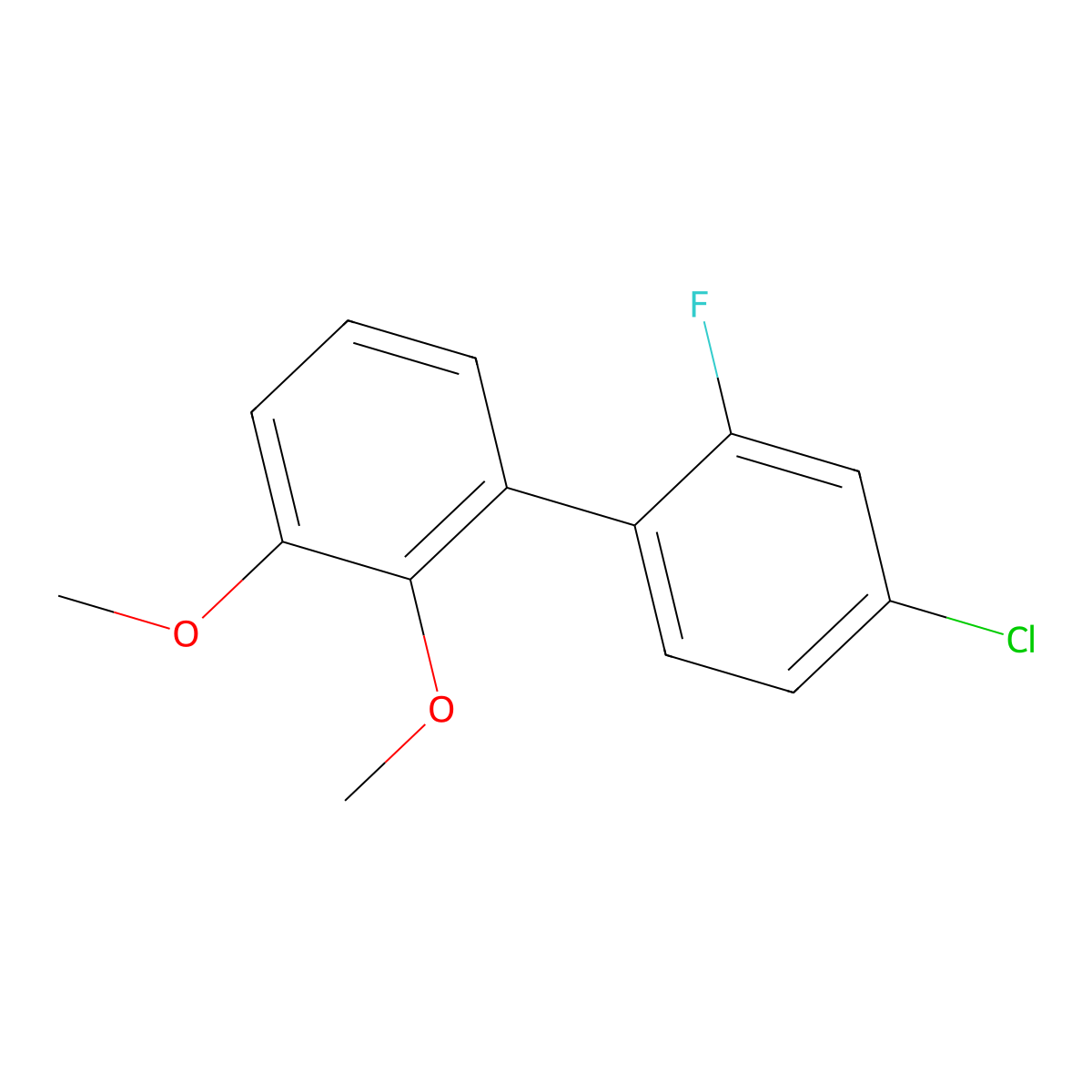 1-(4-Chloro-2-fluorophenyl)-2,3-dimethoxybenzene molecular structure, CAS 2137619-60-2