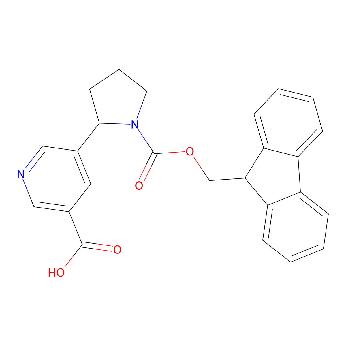 5-(1-{[(9H-fluoren-9-yl)methoxy]carbonyl}pyrrolidin-2-yl)pyridine-3-carboxylic acid molecular structure, CAS 2137620-24-5