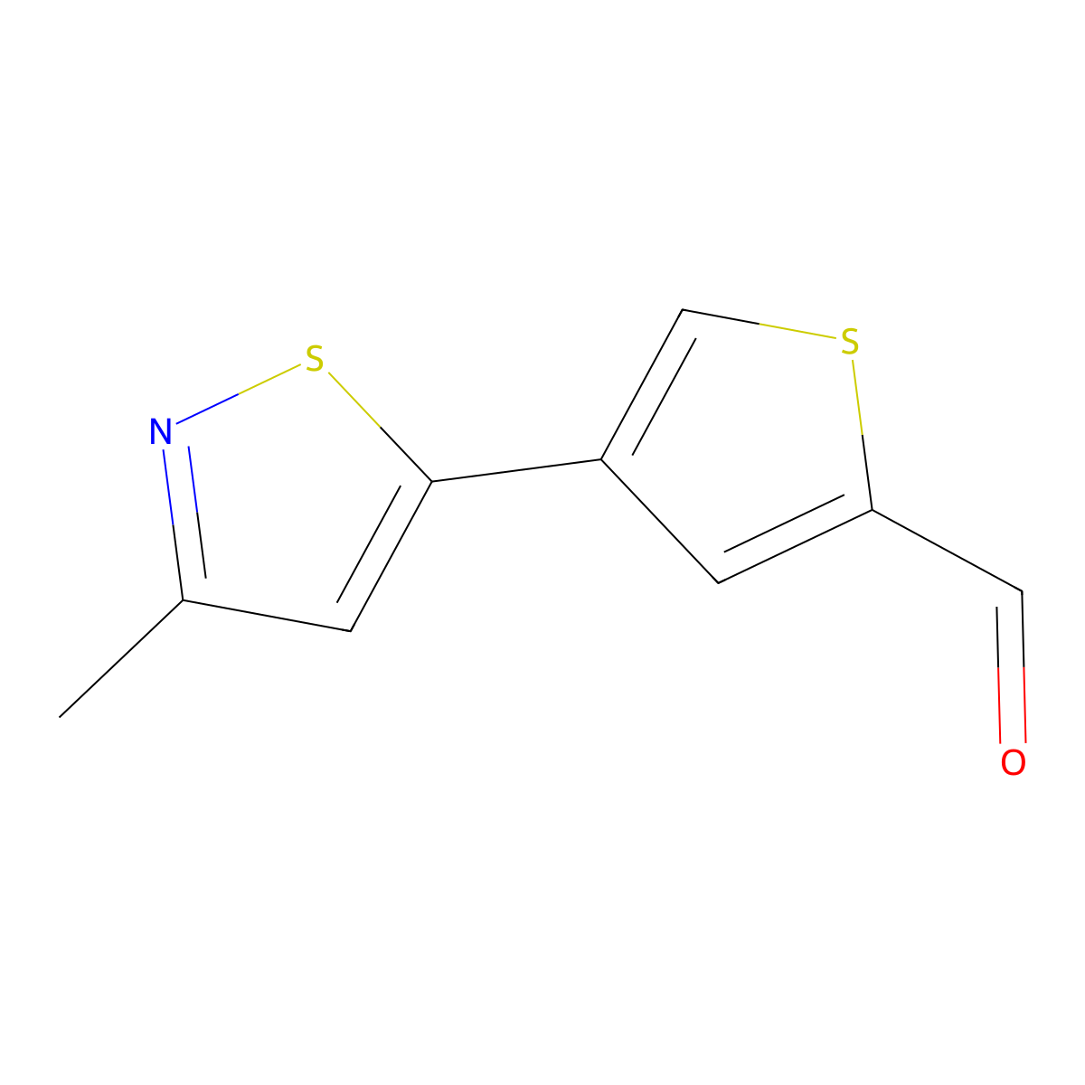 4-(3-Methyl-1,2-thiazol-5-yl)thiophene-2-carbaldehyde molecular structure, CAS 2137620-28-9