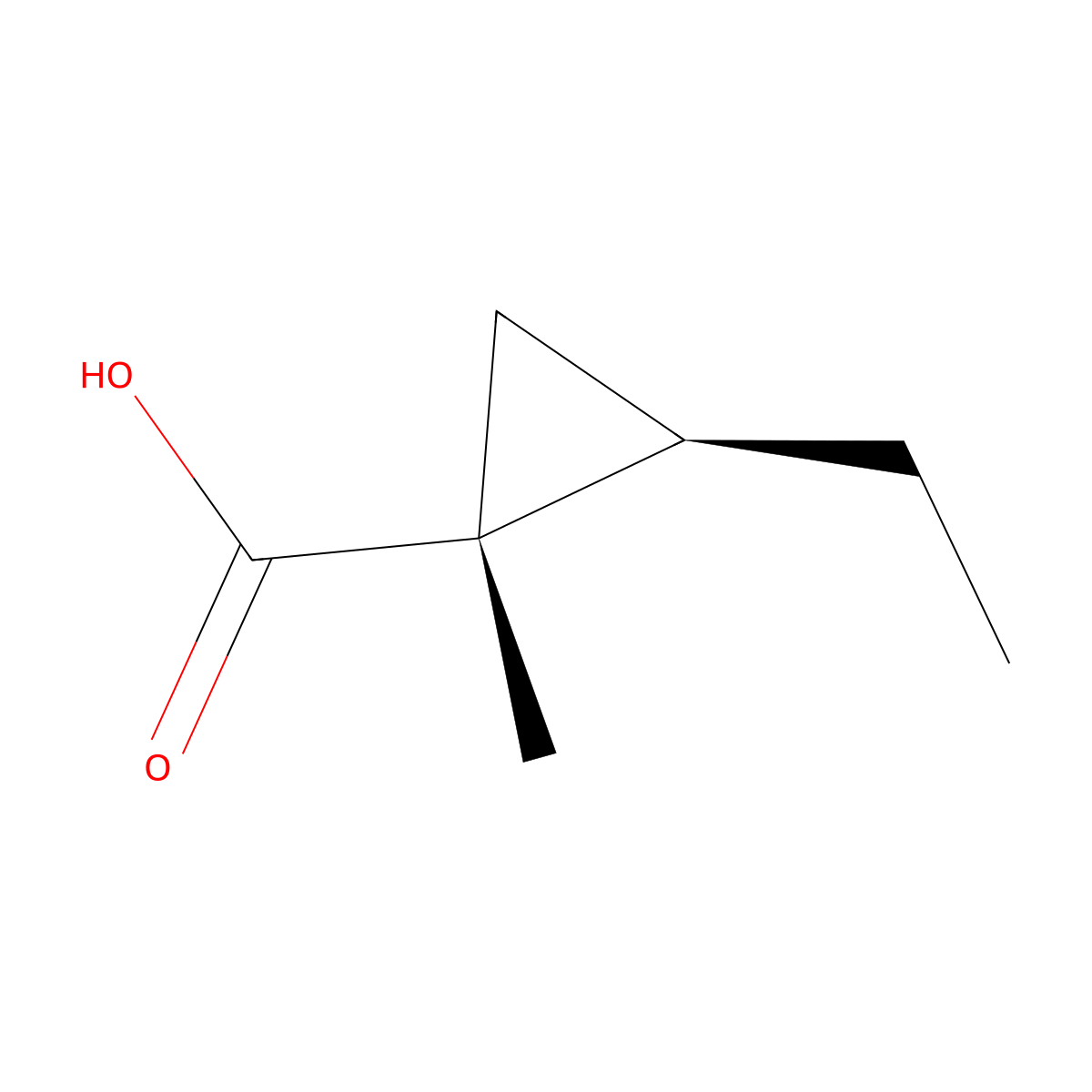 rac-(1R,2R)-2-ethyl-1-methylcyclopropane-1-carboxylic acid molecular structure, CAS 2137621-29-3