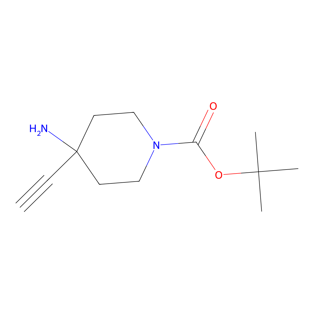 Tert-butyl 4-amino-4-ethynylpiperidine-1-carboxylate molecular structure, CAS 2137621-94-2