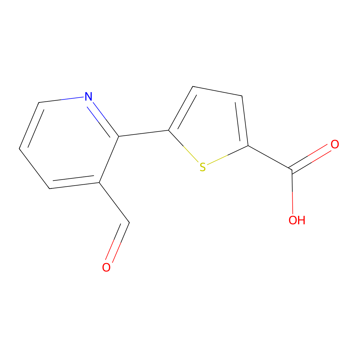 5-(3-Formylpyridin-2-yl)thiophene-2-carboxylic acid molecular structure, CAS 2137622-05-8