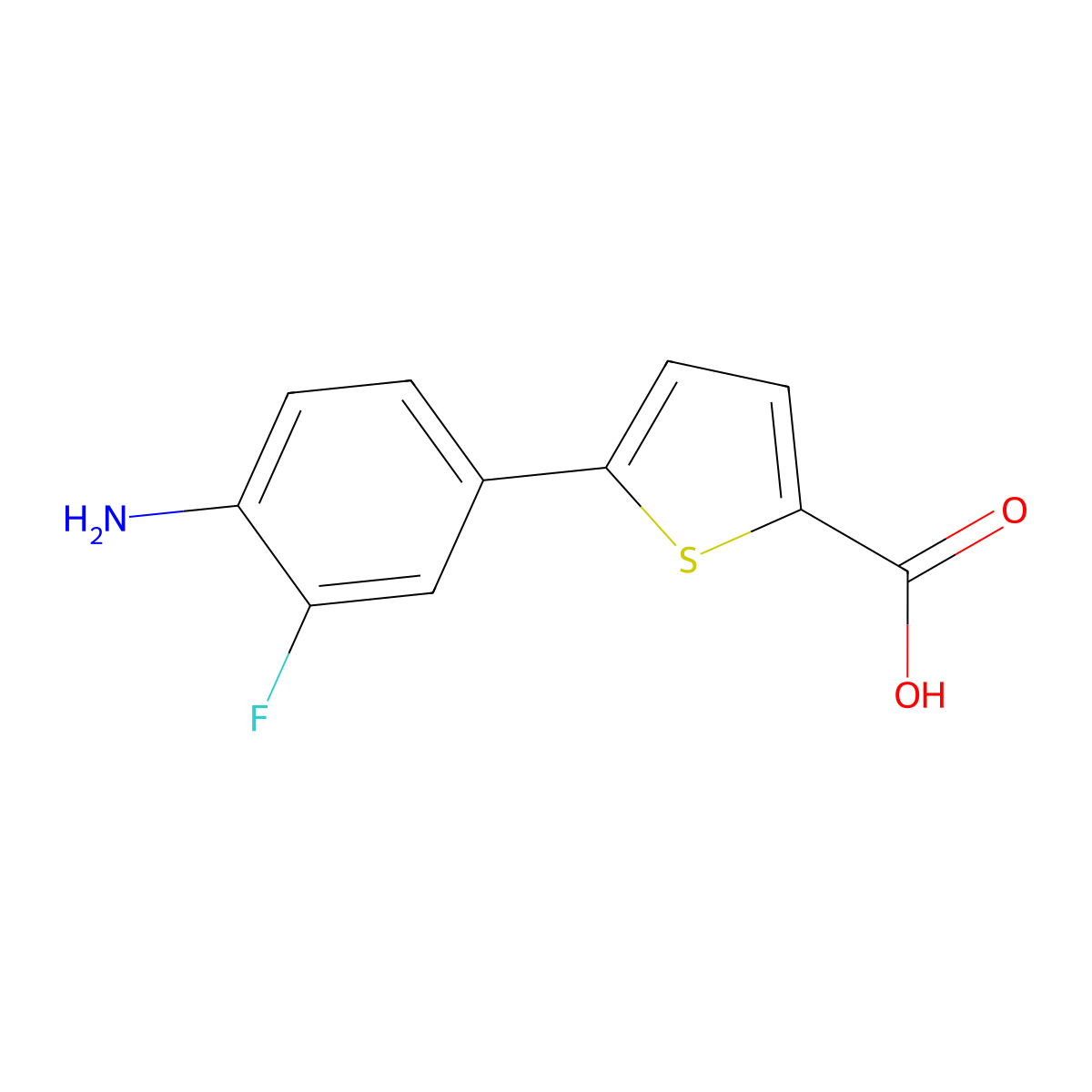 5-(4-Amino-3-fluorophenyl)thiophene-2-carboxylic acid molecular structure, CAS 2137622-18-3