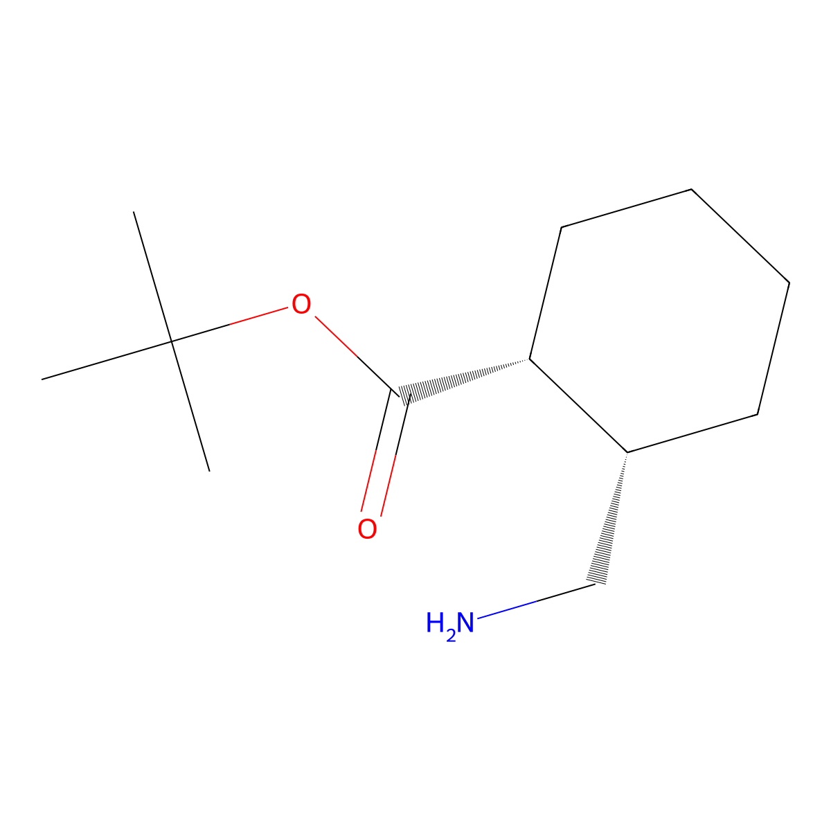 cis-2-Aminomethyl-cyclohexanecarboxylic acid tert-butyl ester molecular structure, CAS 2137624-27-0