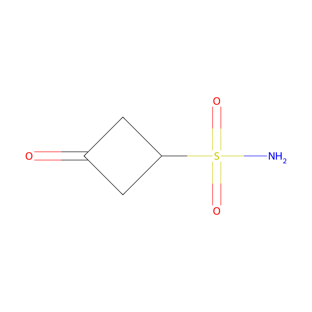 3-Oxocyclobutane-1-sulfonamide molecular structure, CAS 2137624-56-5