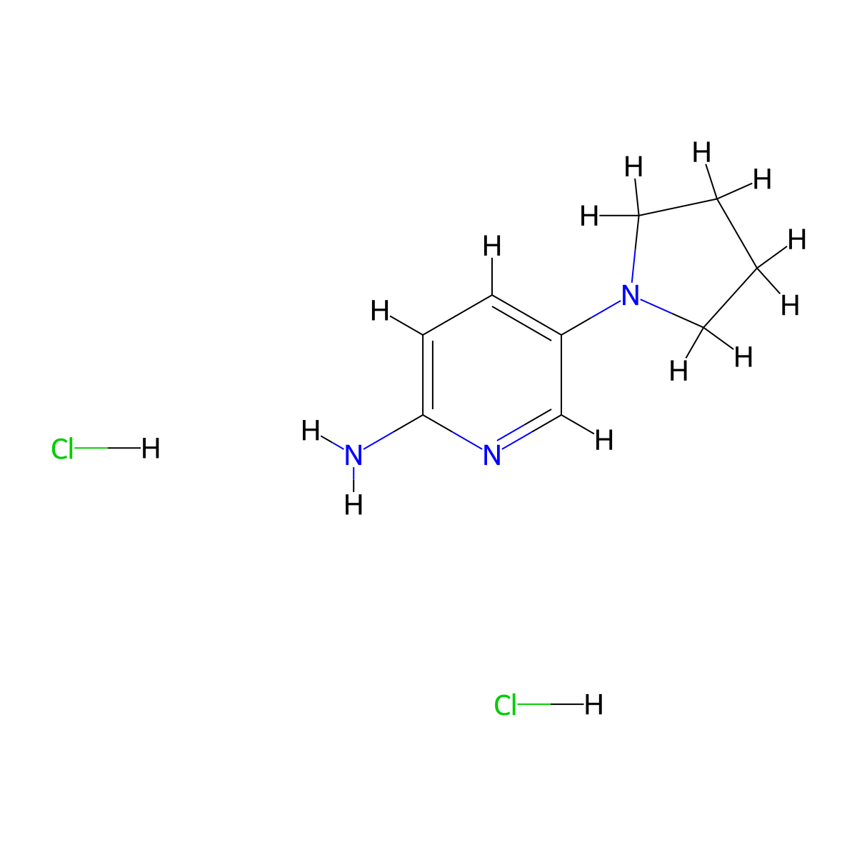 5-(Pyrrolidin-1-yl)pyridin-2-amine dihydrochloride molecular structure, CAS 2137624-63-4