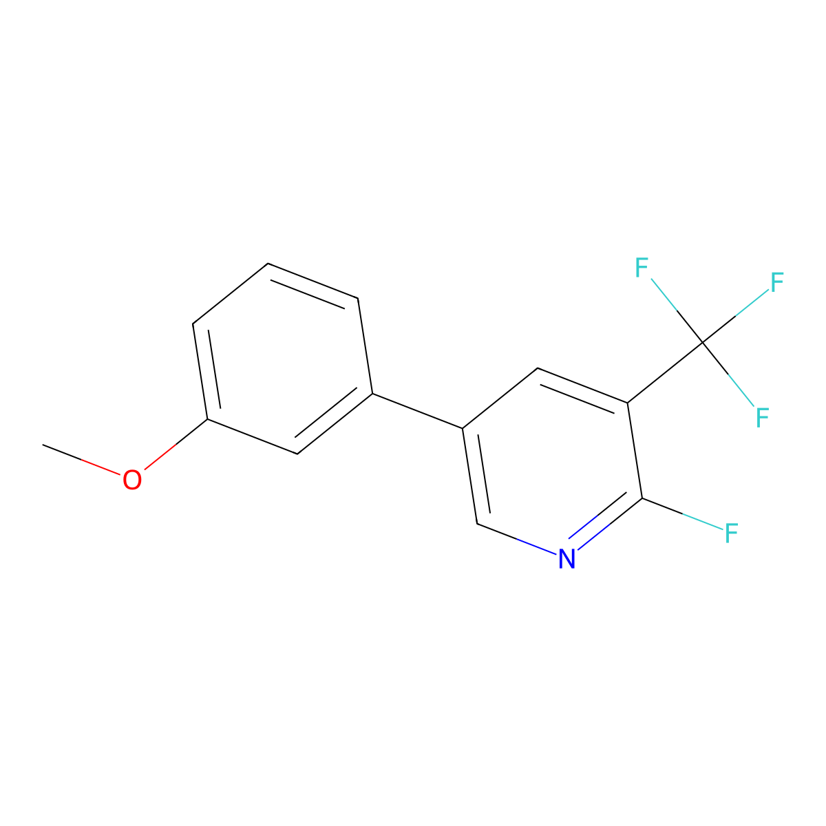 2-Fluoro-5-(3-methoxyphenyl)-3-(trifluoromethyl)pyridine molecular structure, CAS 2137624-83-8