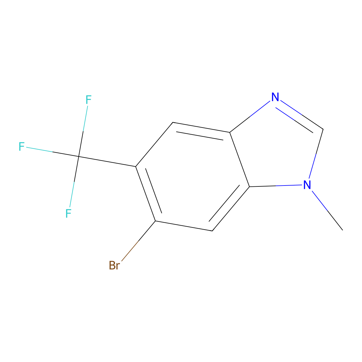 6-bromo-1-methyl-5-(trifluoromethyl)-1H-1,3-benzodiazole molecular structure, CAS 2137626-35-6