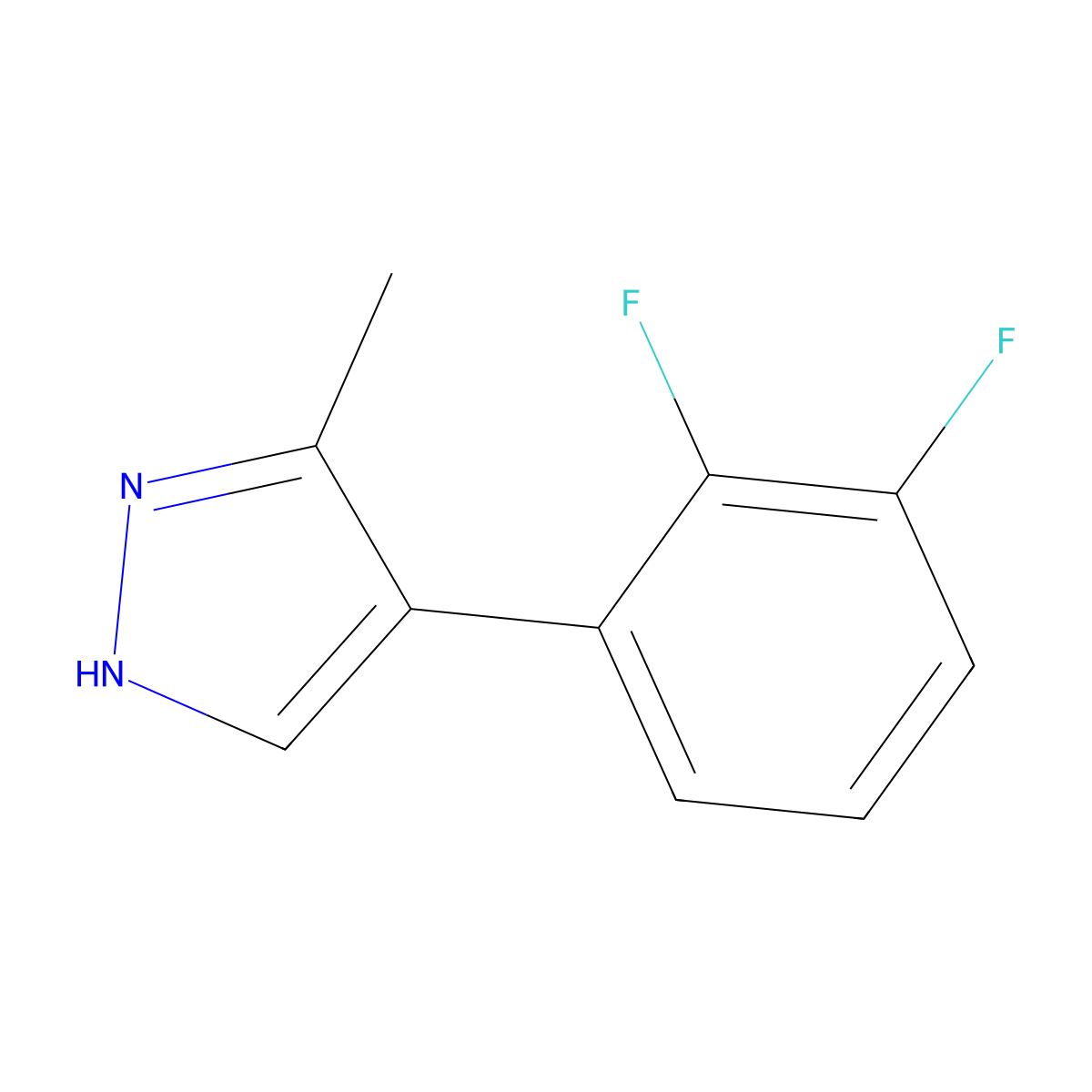 4-(2,3-difluorophenyl)-3-methyl-1H-pyrazole molecular structure, CAS 2137626-71-0