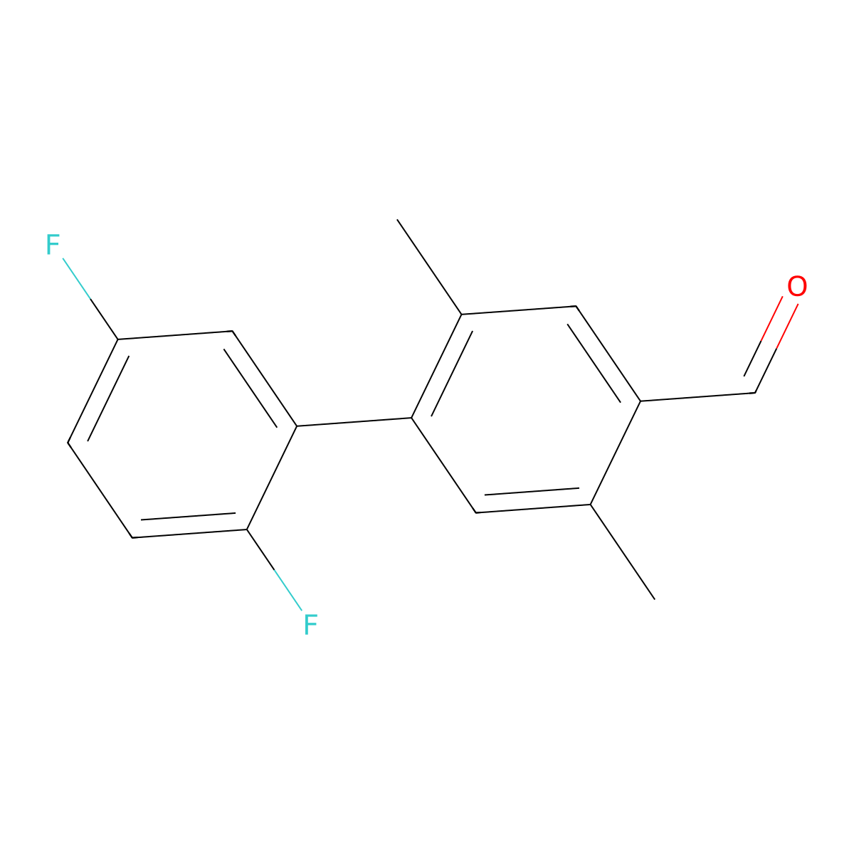4-(2,5-Difluorophenyl)-2,5-dimethylbenzaldehyde molecular structure, CAS 2137627-19-9