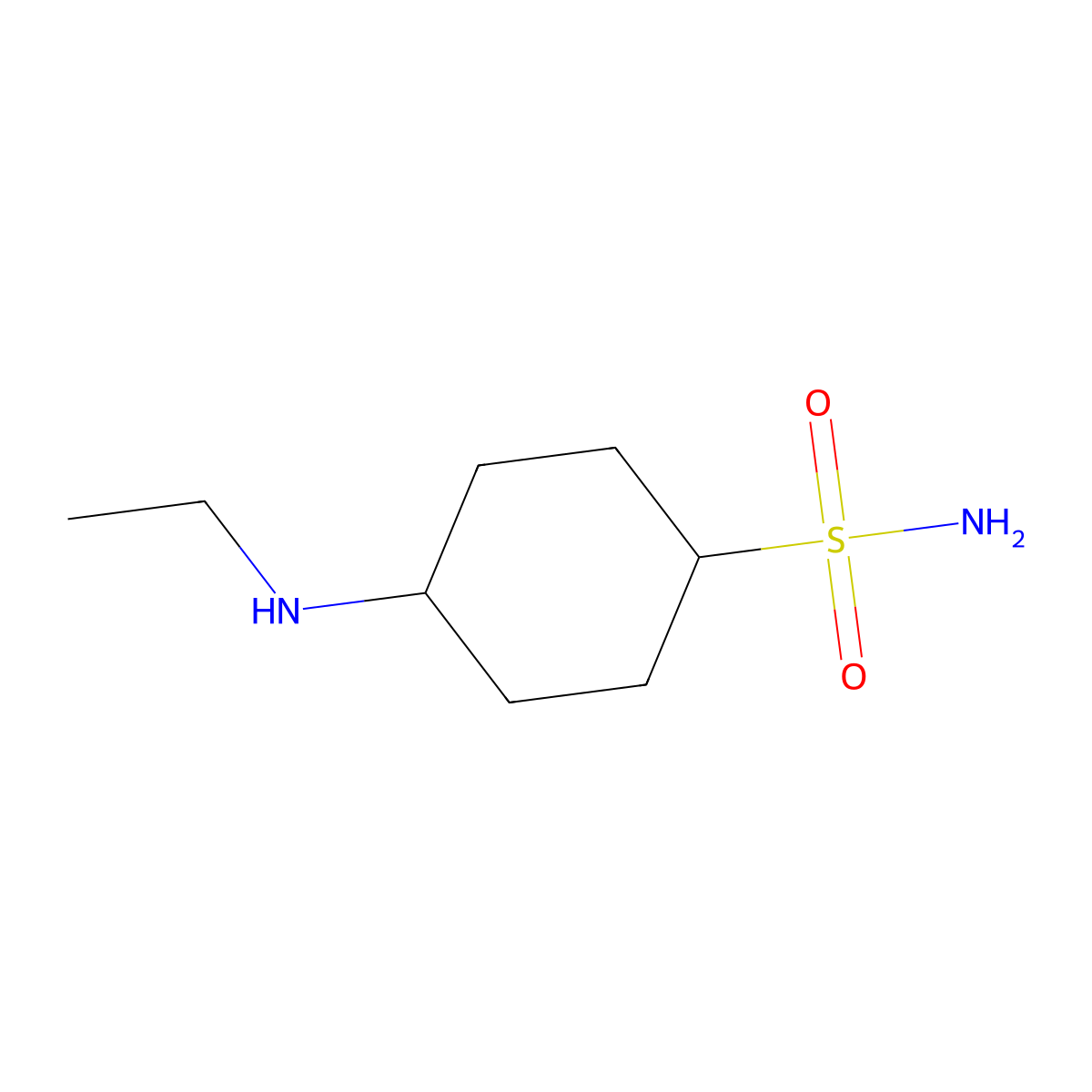 4-(Ethylamino)cyclohexane-1-sulfonamide molecular structure, CAS 2137628-53-4