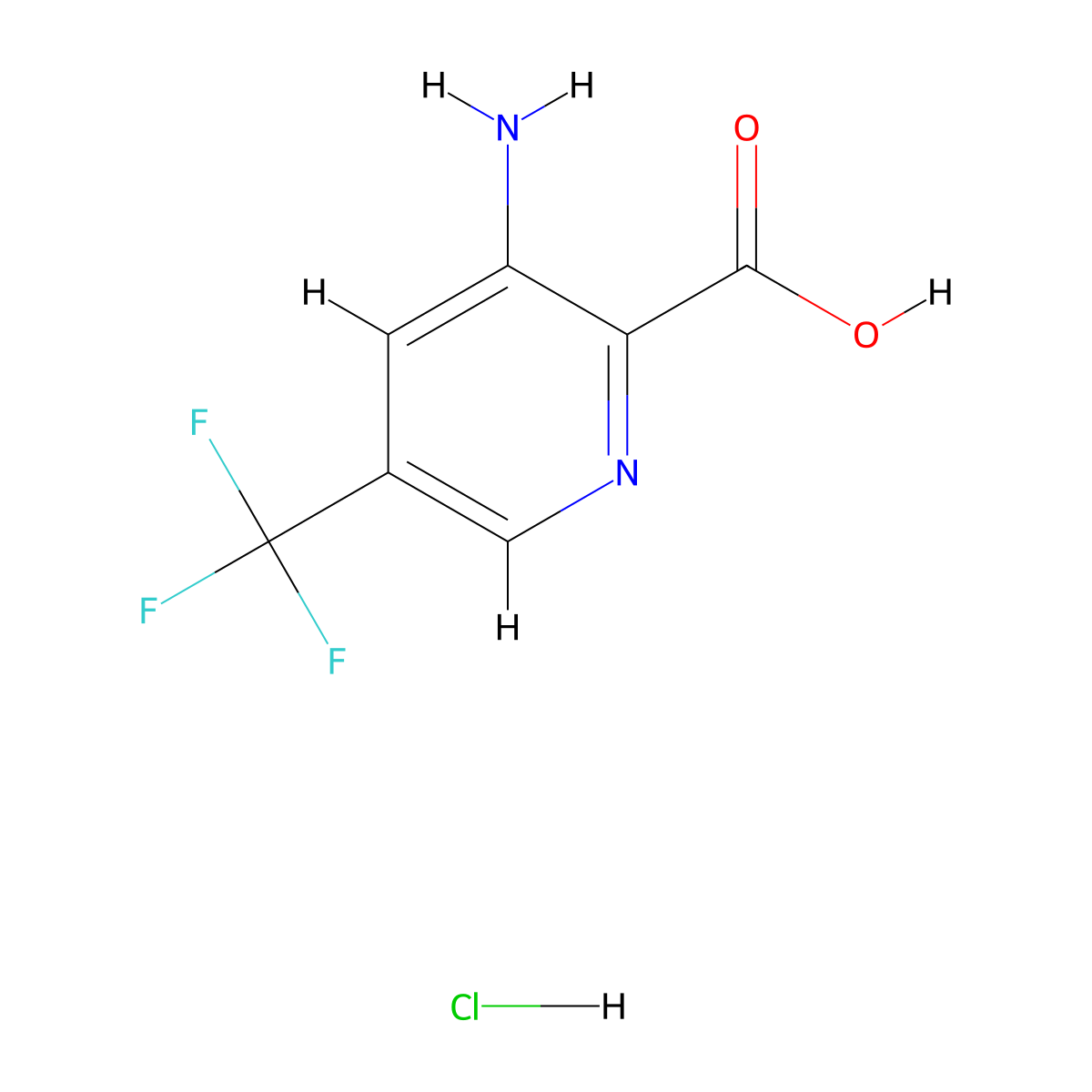 3-Amino-5-(trifluoromethyl)pyridine-2-carboxylic acid hydrochloride molecular structure, CAS 2137628-57-8