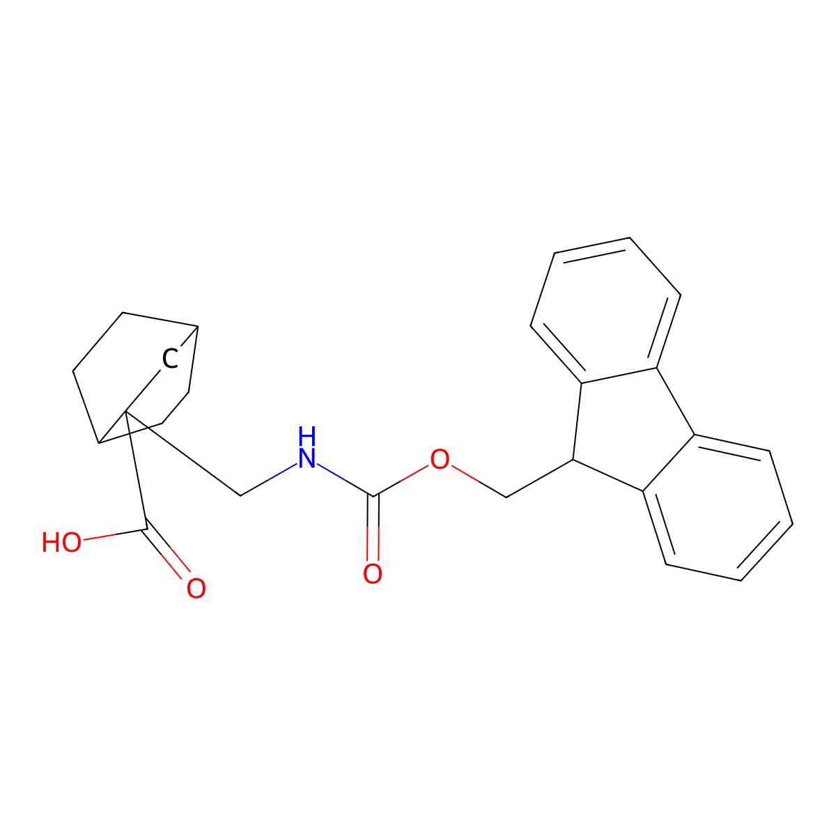 2-[({[(9H-fluoren-9-yl)methoxy]carbonyl}amino)methyl]bicyclo[2.2.2]octane-2-carboxylic acid molecular structure, CAS 2137628-62-5
