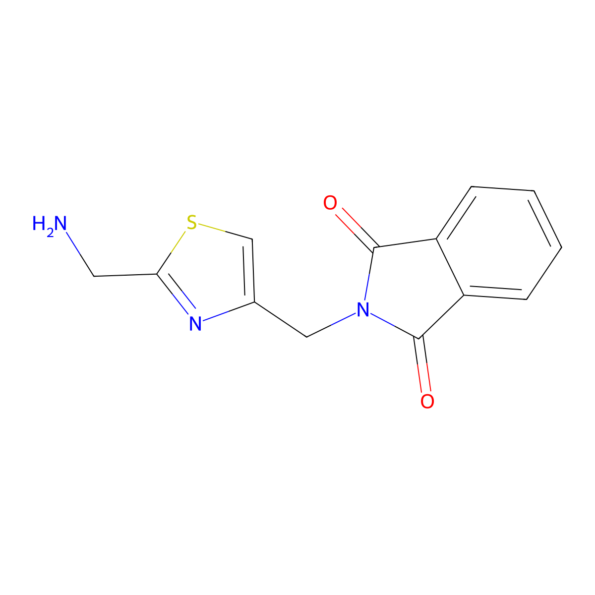 2-{[2-(aminomethyl)-1,3-thiazol-4-yl]methyl}-2,3-dihydro-1H-isoindole-1,3-dione molecular structure, CAS 2137629-30-0