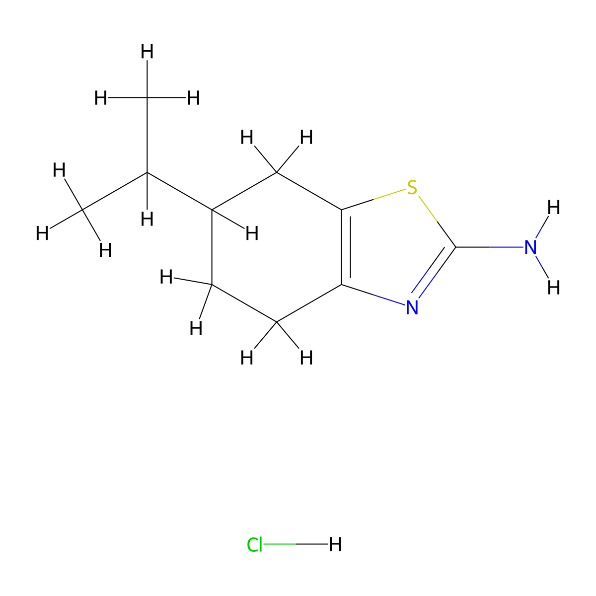 6-(Propan-2-yl)-4,5,6,7-tetrahydro-1,3-benzothiazol-2-amine hydrochloride molecular structure, CAS 2137629-38-8