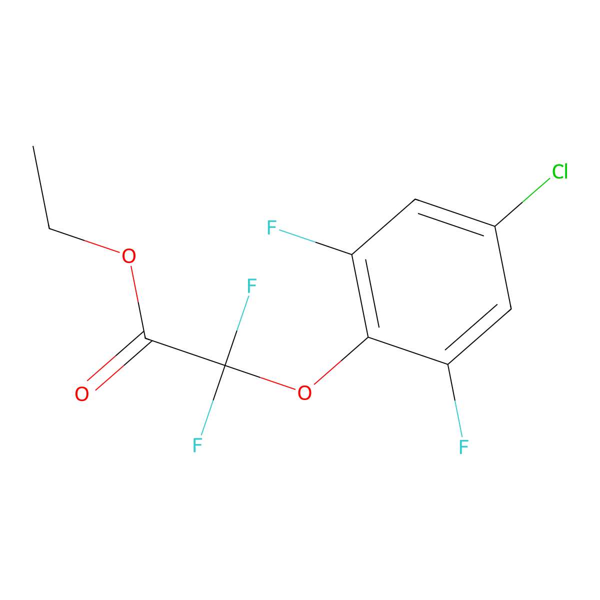 Ethyl 2-(4-chloro-2,6-difluorophenoxy)-2,2-difluoroacetate molecular structure, CAS 2137629-42-4