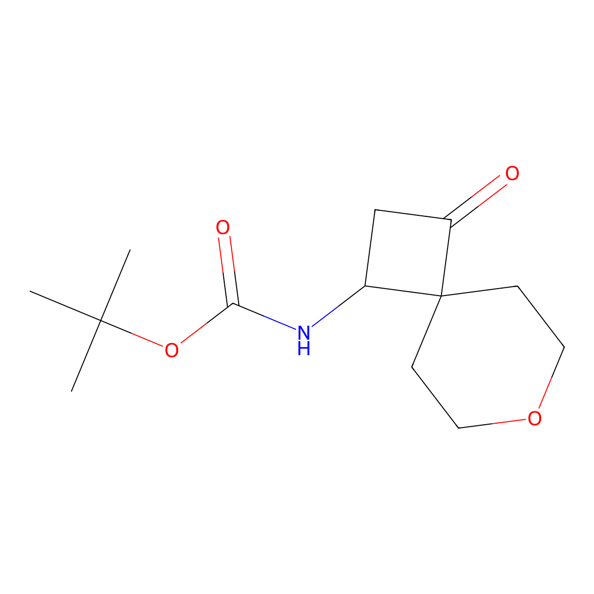 tert-butyl N-{3-oxo-7-oxaspiro[3.5]nonan-1-yl}carbamate molecular structure, CAS 2137629-61-7