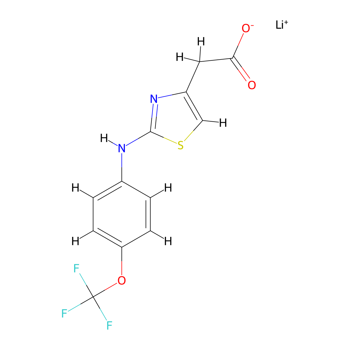 Lithium(1+) ion 2-(2-{[4-(trifluoromethoxy)phenyl]amino}-1,3-thiazol-4-yl)acetate molecular structure, CAS 2137630-74-9