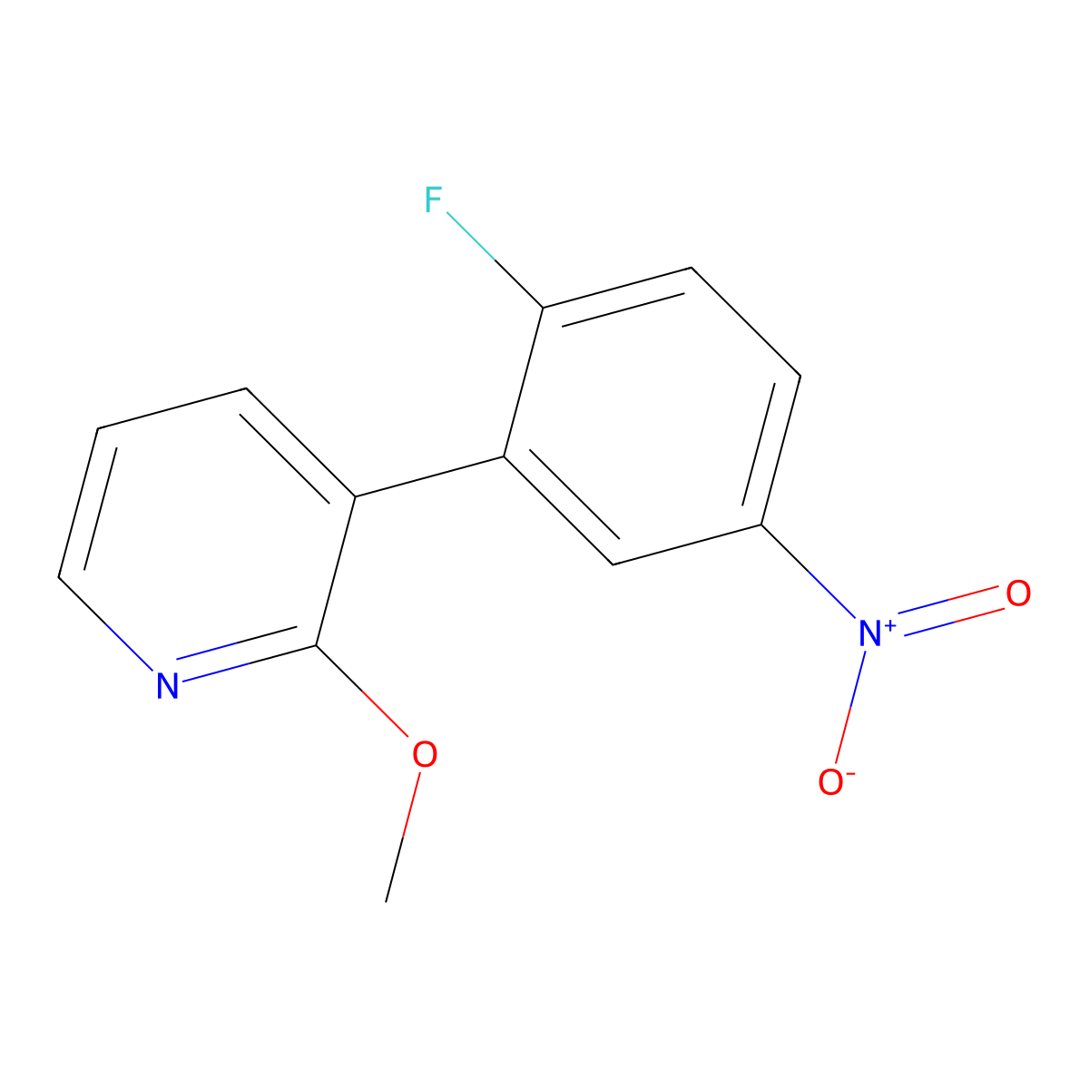 3-(2-Fluoro-5-nitrophenyl)-2-methoxypyridine molecular structure, CAS 2137631-34-4