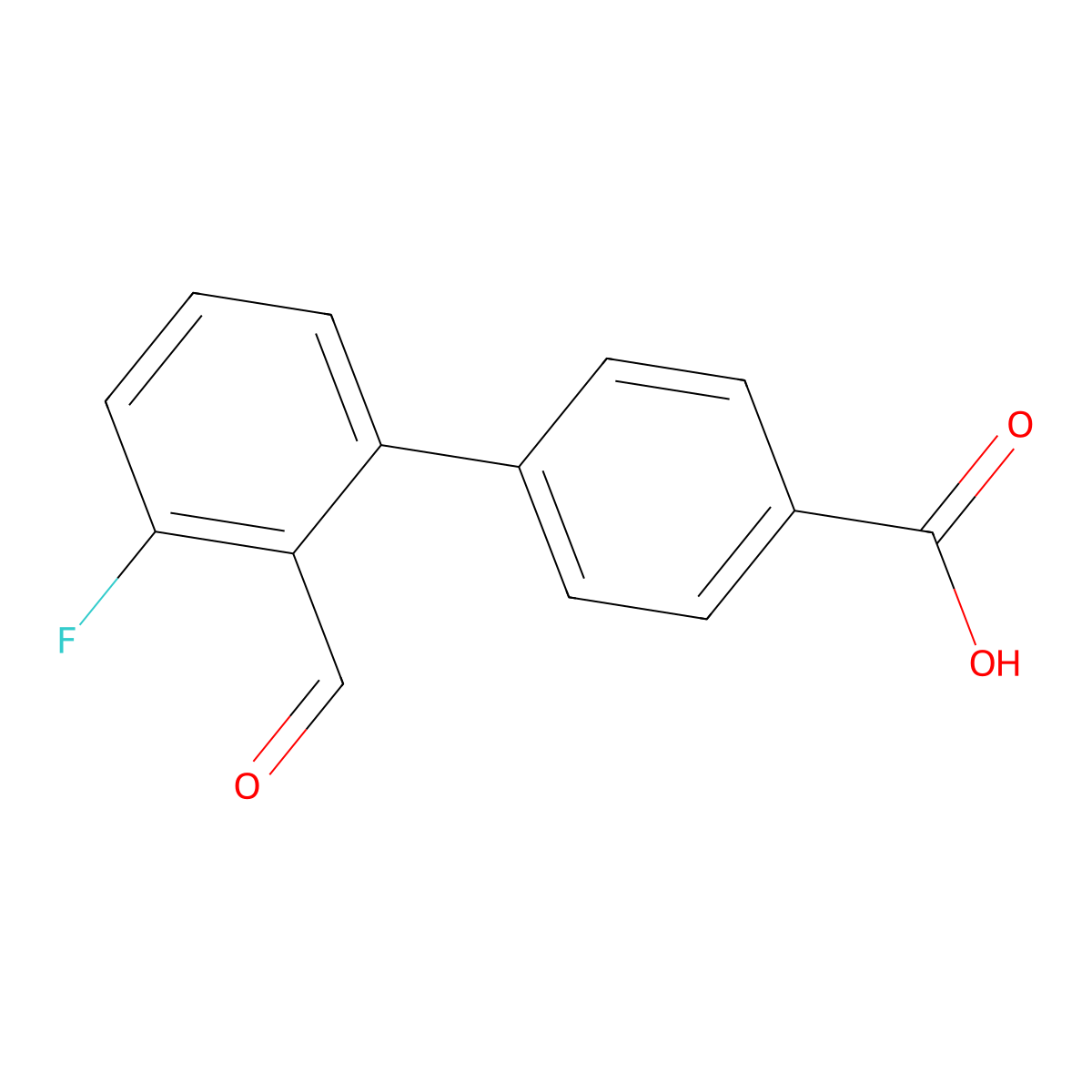 4-(3-Fluoro-2-formylphenyl)benzoic acid molecular structure, CAS 2137633-11-3