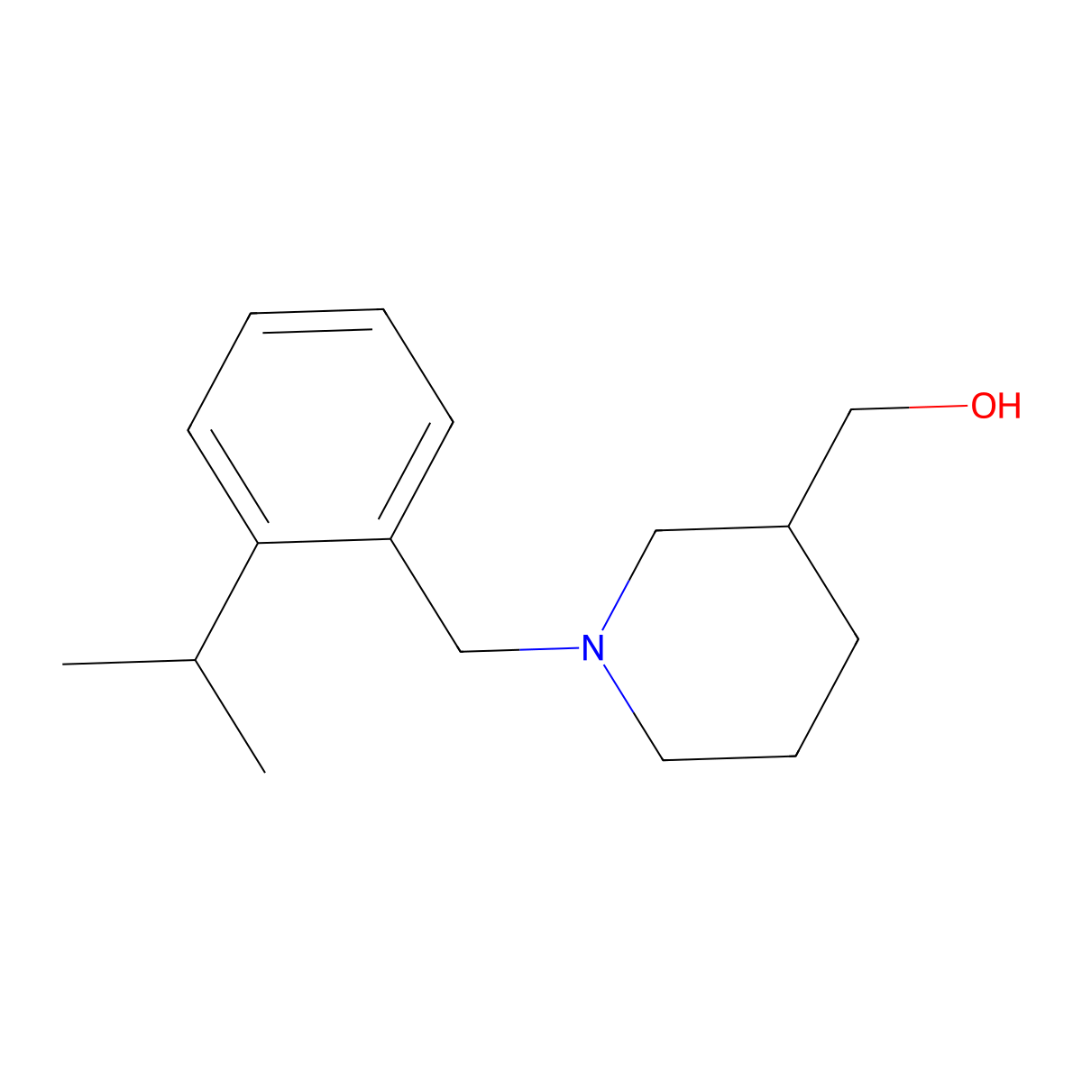 (1-{[2-(Propan-2-yl)phenyl]methyl}piperidin-3-yl)methanol molecular structure, CAS 2137633-39-5