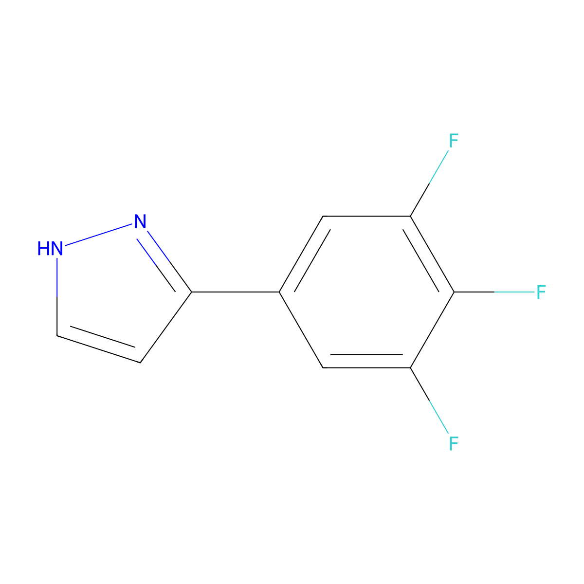 3-(3,4,5-trifluorophenyl)-1H-pyrazole molecular structure, CAS 2137633-46-4