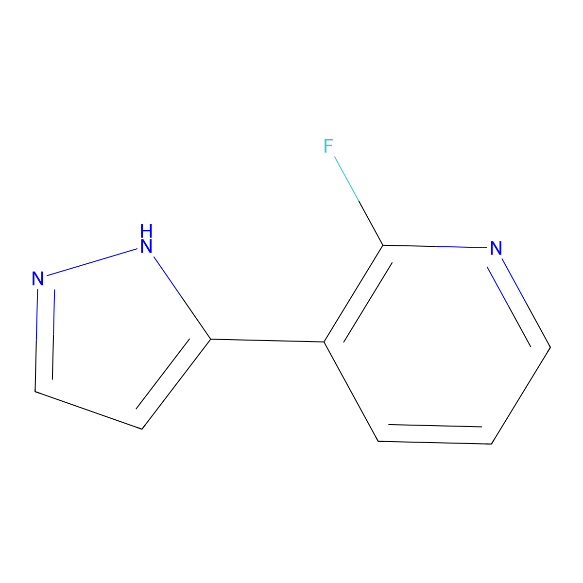 2-fluoro-3-(1H-pyrazol-3-yl)pyridine molecular structure, CAS 2137633-64-6