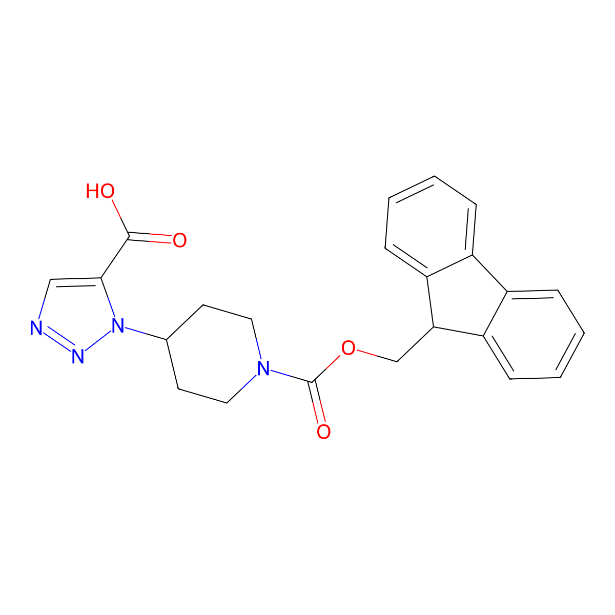1-(1-{[(9H-fluoren-9-yl)methoxy]carbonyl}piperidin-4-yl)-1H-1,2,3-triazole-5-carboxylic acid molecular structure, CAS 2137634-01-4