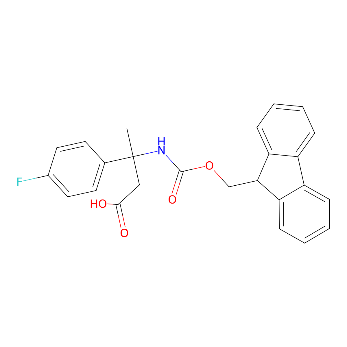 3-({[(9H-fluoren-9-yl)methoxy]carbonyl}amino)-3-(4-fluorophenyl)butanoic acid molecular structure, CAS 2137634-10-5