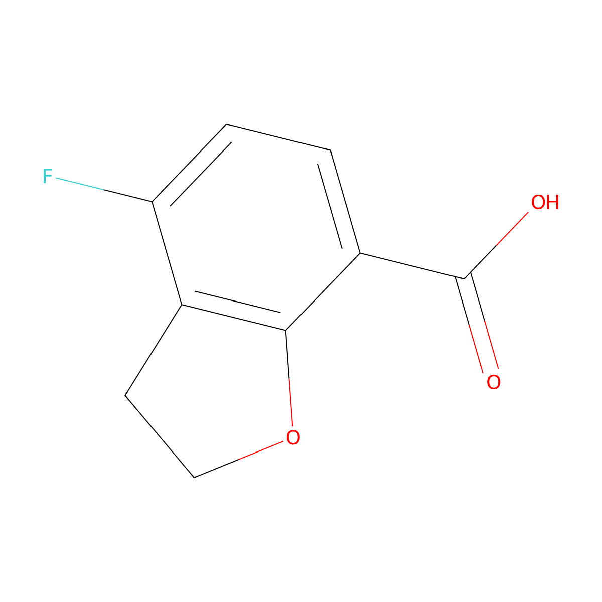 4-Fluoro-2,3-dihydro-1-benzofuran-7-carboxylic acid molecular structure, CAS 2137634-27-4