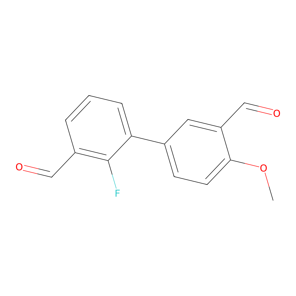 5-(2-Fluoro-3-formylphenyl)-2-methoxybenzaldehyde molecular structure, CAS 2137634-87-6