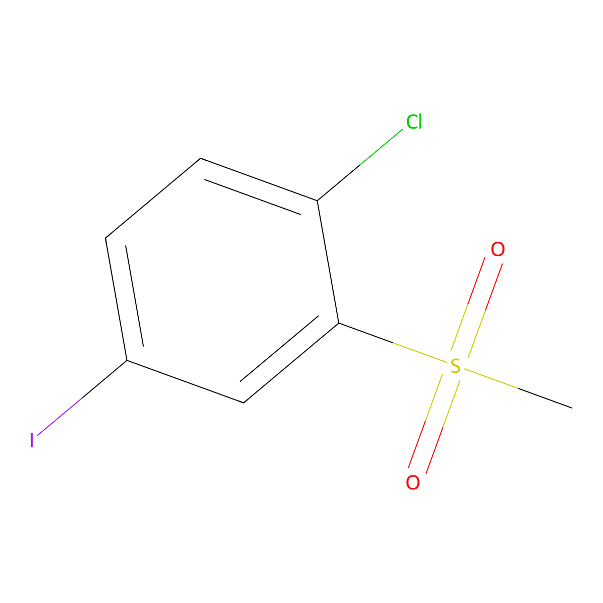 1-Chloro-4-iodo-2-methanesulfonylbenzene molecular structure, CAS 2137634-97-8
