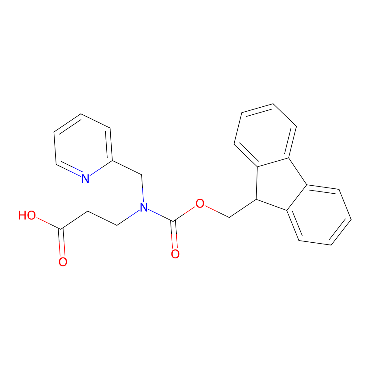 3-{[(9H-fluoren-9-ylmethoxy)carbonyl](pyridin-2-ylmethyl)amino}propanoic acid molecular structure, CAS 2137634-98-9