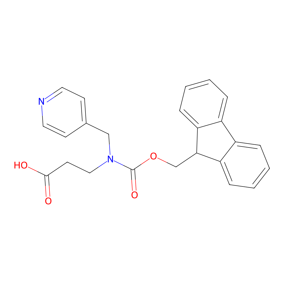 3-({[(9H-fluoren-9-yl)methoxy]carbonyl}[(pyridin-4-yl)methyl]amino)propanoic acid molecular structure, CAS 2137635-03-9