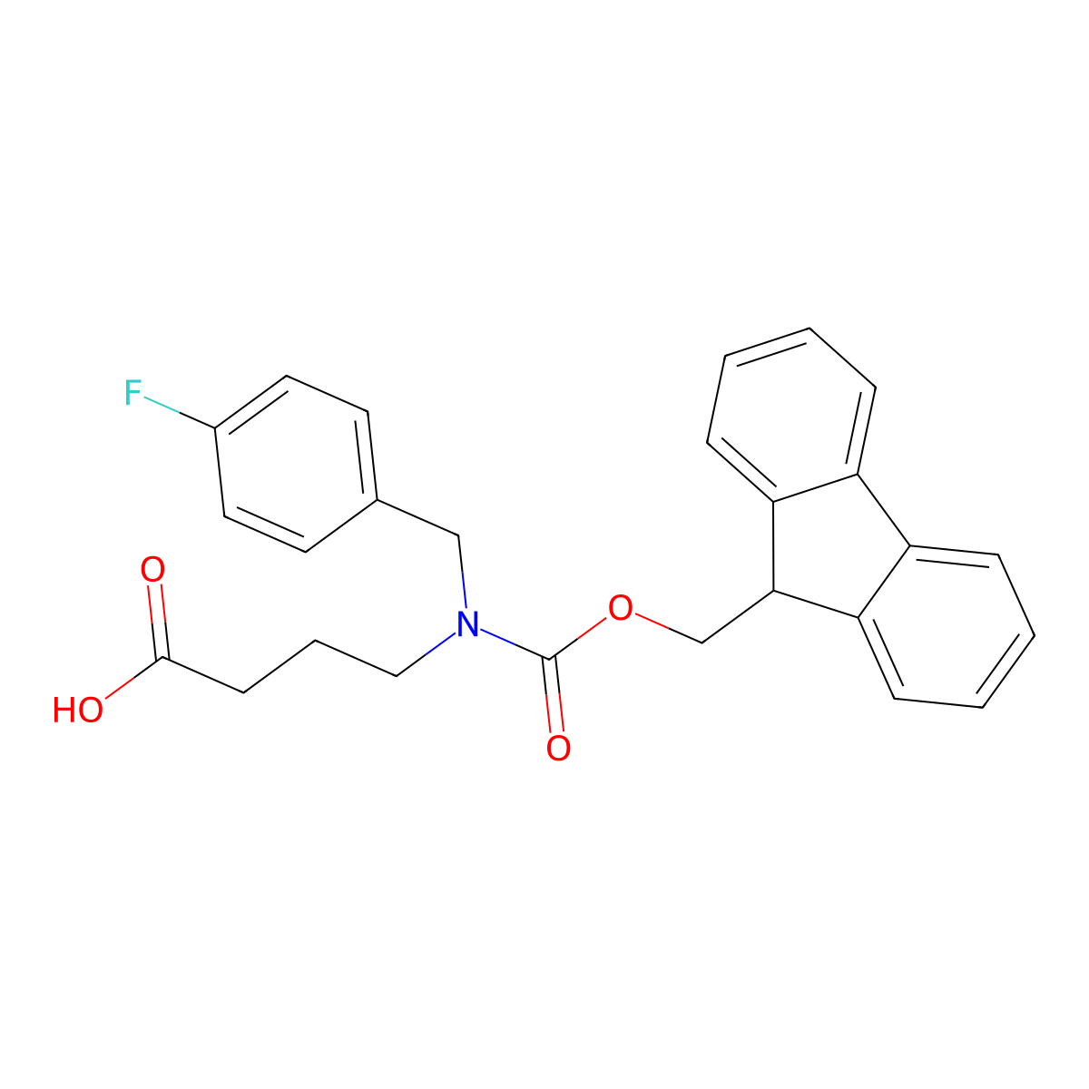 4-({[(9H-fluoren-9-yl)methoxy]carbonyl}[(4-fluorophenyl)methyl]amino)butanoic acid molecular structure, CAS 2137635-42-6