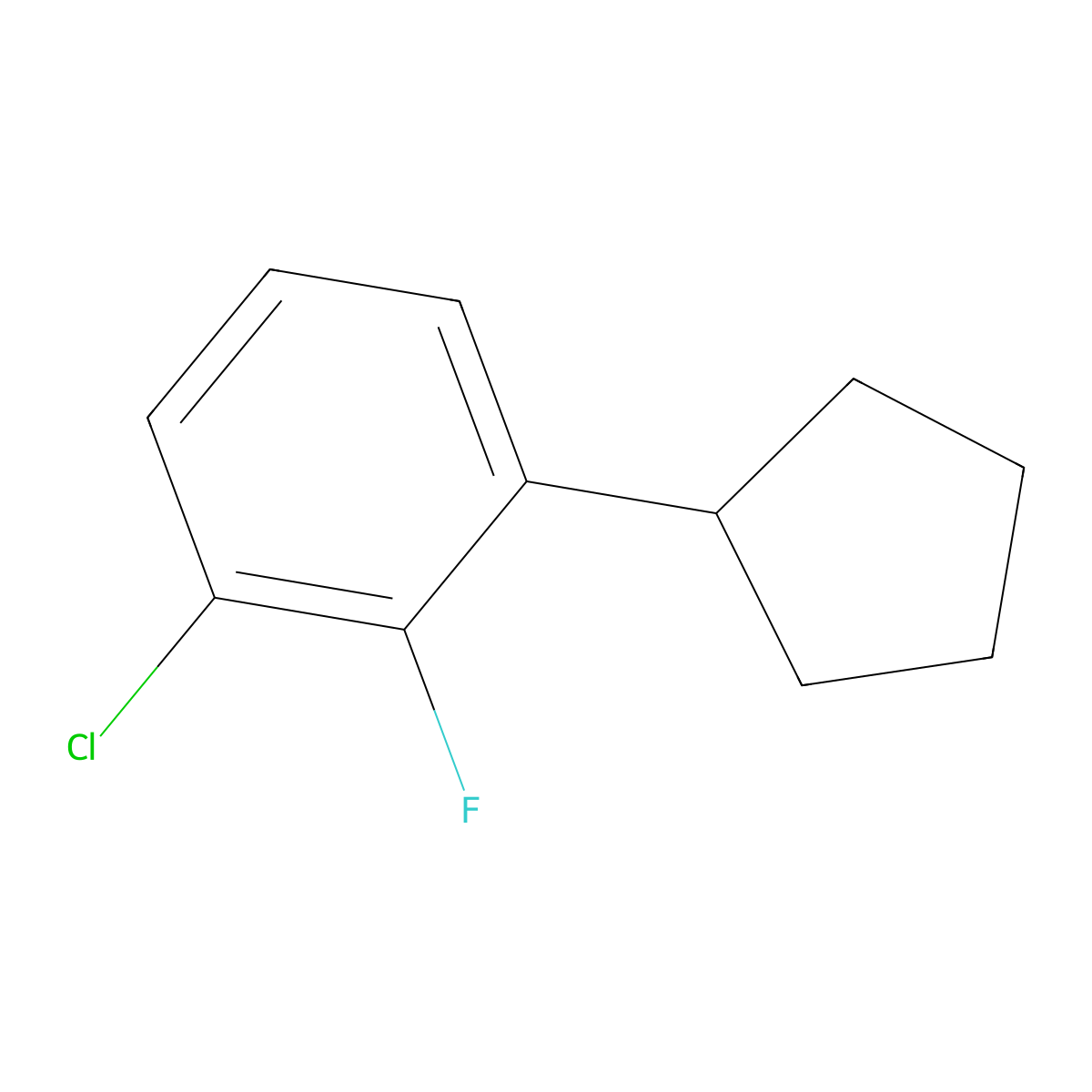 1-Chloro-3-cyclopentyl-2-fluorobenzene molecular structure, CAS 2137635-43-7