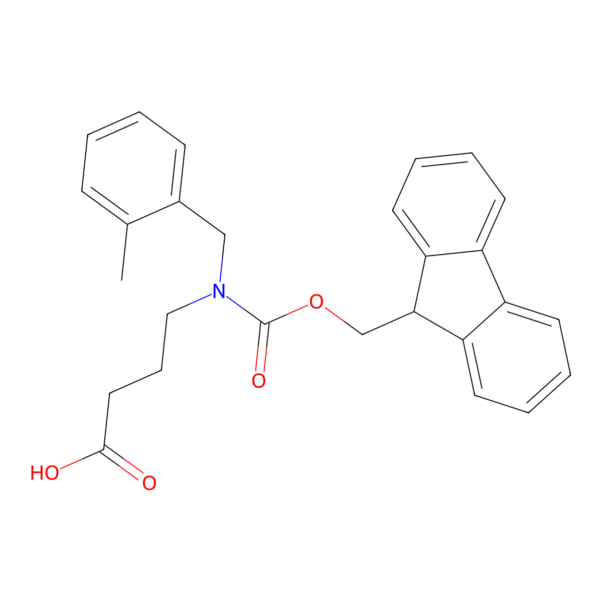 4-({[(9H-fluoren-9-yl)methoxy]carbonyl}[(2-methylphenyl)methyl]amino)butanoic acid molecular structure, CAS 2137635-46-0