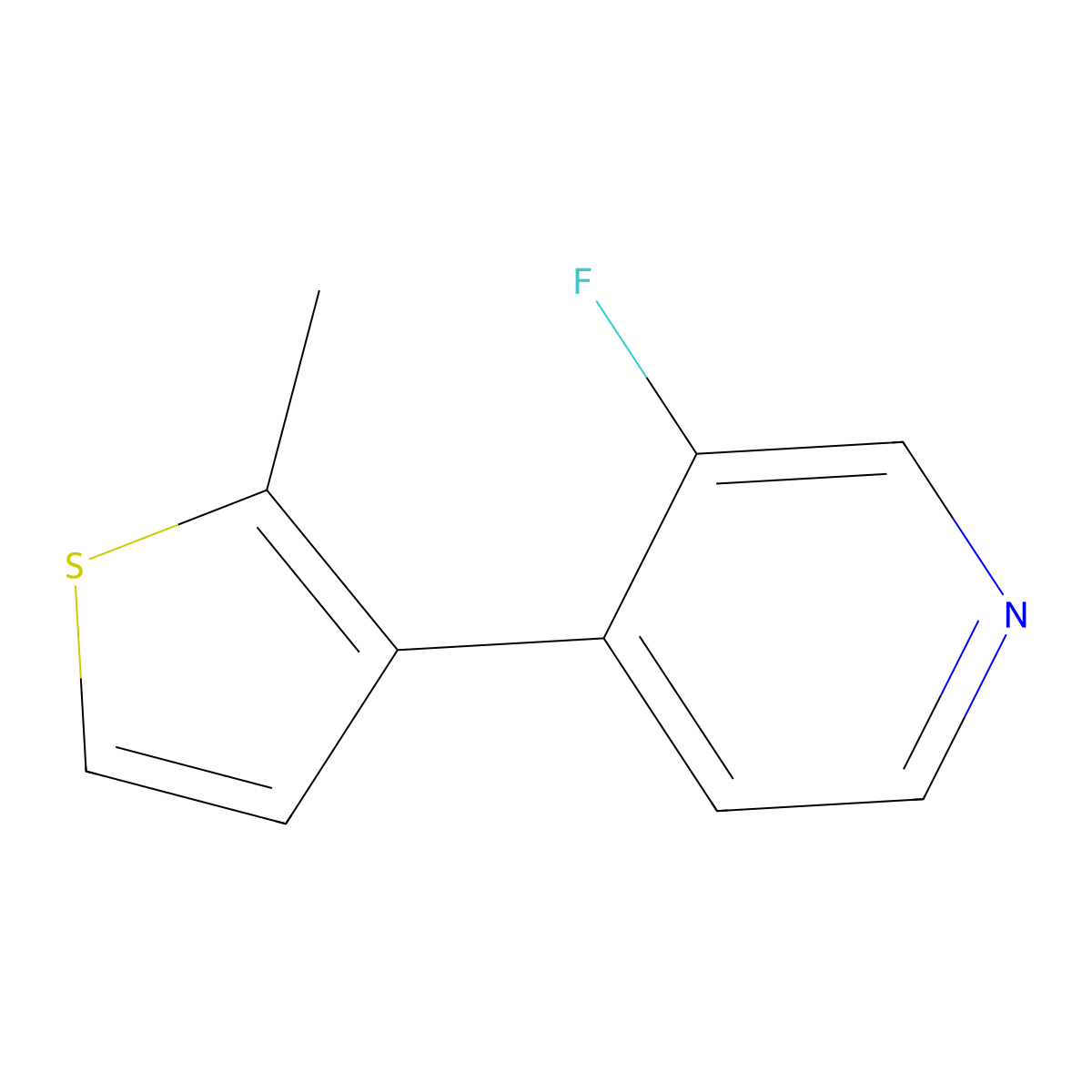 3-Fluoro-4-(2-methylthiophen-3-yl)pyridine molecular structure, CAS 2137635-50-6