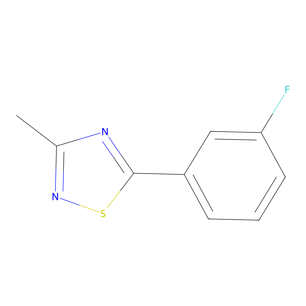 5-(3-Fluorophenyl)-3-methyl-1,2,4-thiadiazole molecular structure, CAS 2137638-68-5