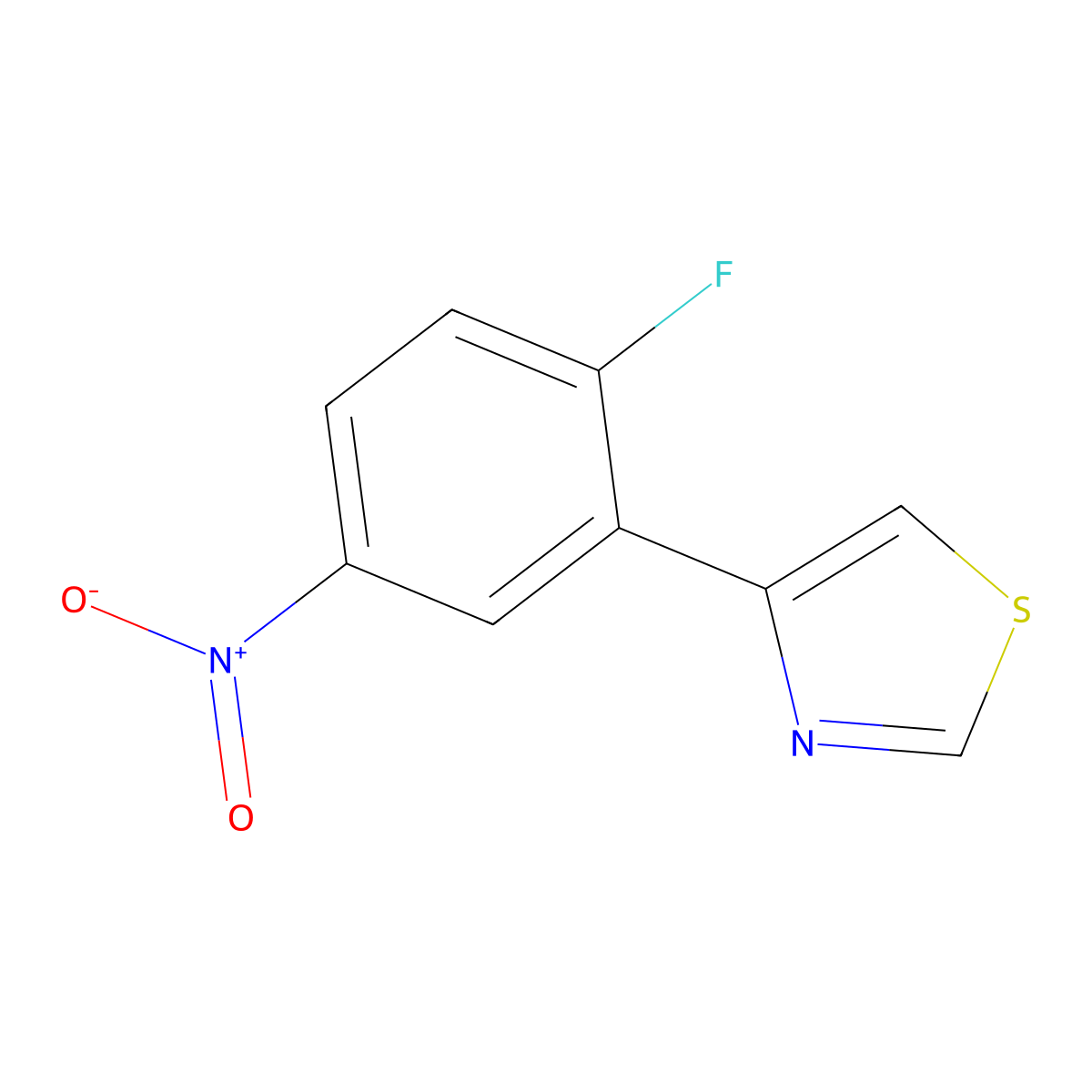 4-(2-Fluoro-5-nitrophenyl)-1,3-thiazole molecular structure, CAS 2137638-83-4