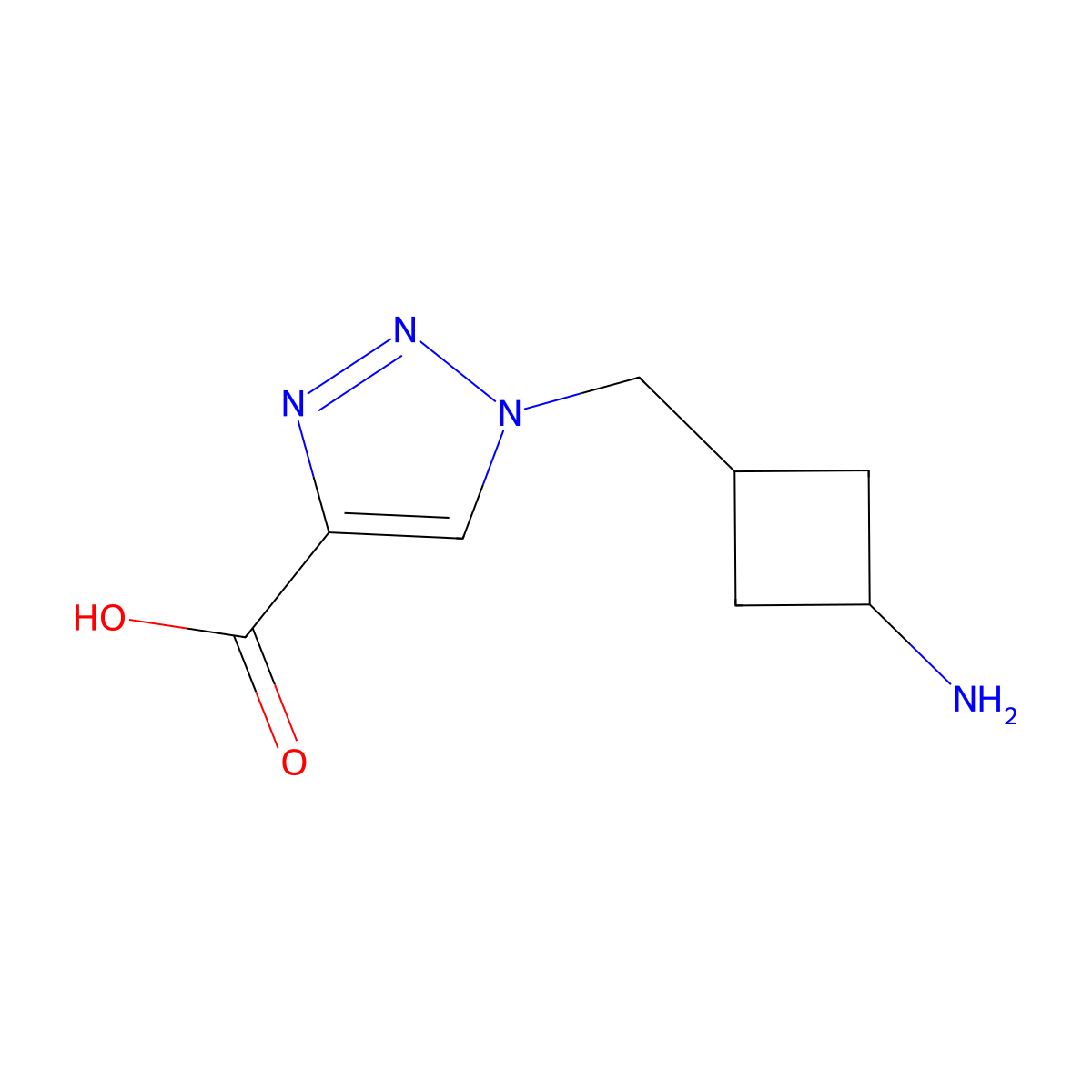 1-[(3-aminocyclobutyl)methyl]-1H-1,2,3-triazole-4-carboxylic acid molecular structure, CAS 2137639-00-8