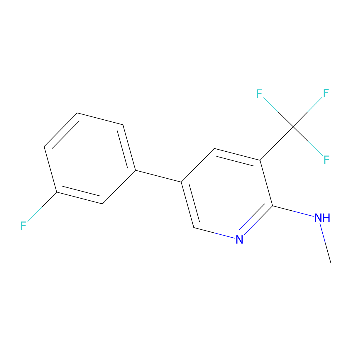 5-(3-fluorophenyl)-N-methyl-3-(trifluoromethyl)pyridin-2-amine molecular structure, CAS 2137639-28-0