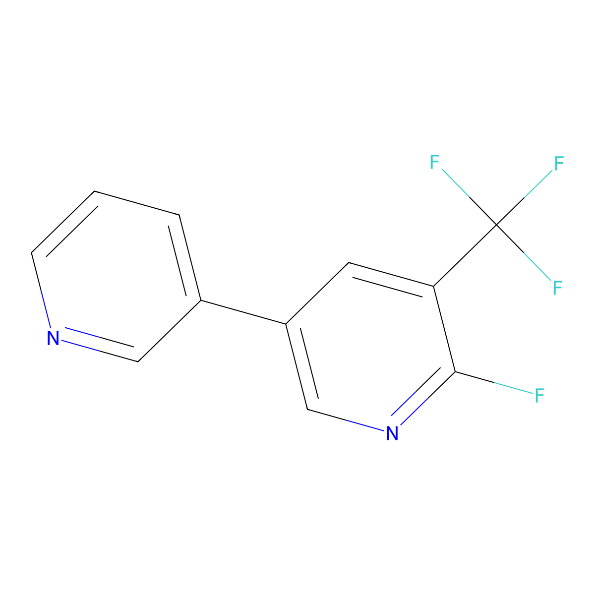 2-Fluoro-5-(pyridin-3-yl)-3-(trifluoromethyl)pyridine molecular structure, CAS 2137639-36-0