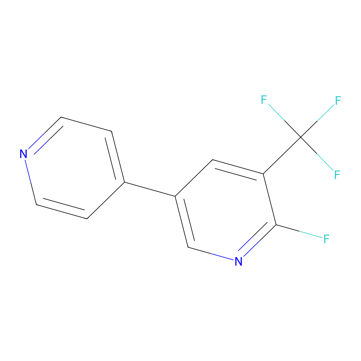 2-Fluoro-5-(pyridin-4-yl)-3-(trifluoromethyl)pyridine molecular structure, CAS 2137639-42-8