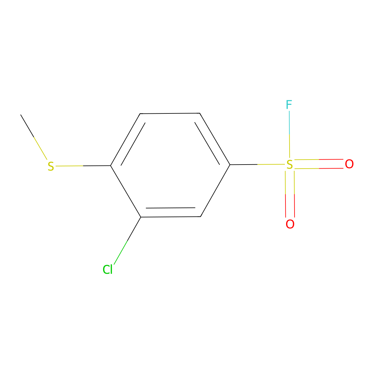 3-Chloro-4-(methylsulfanyl)benzene-1-sulfonyl fluoride molecular structure, CAS 2137640-08-3