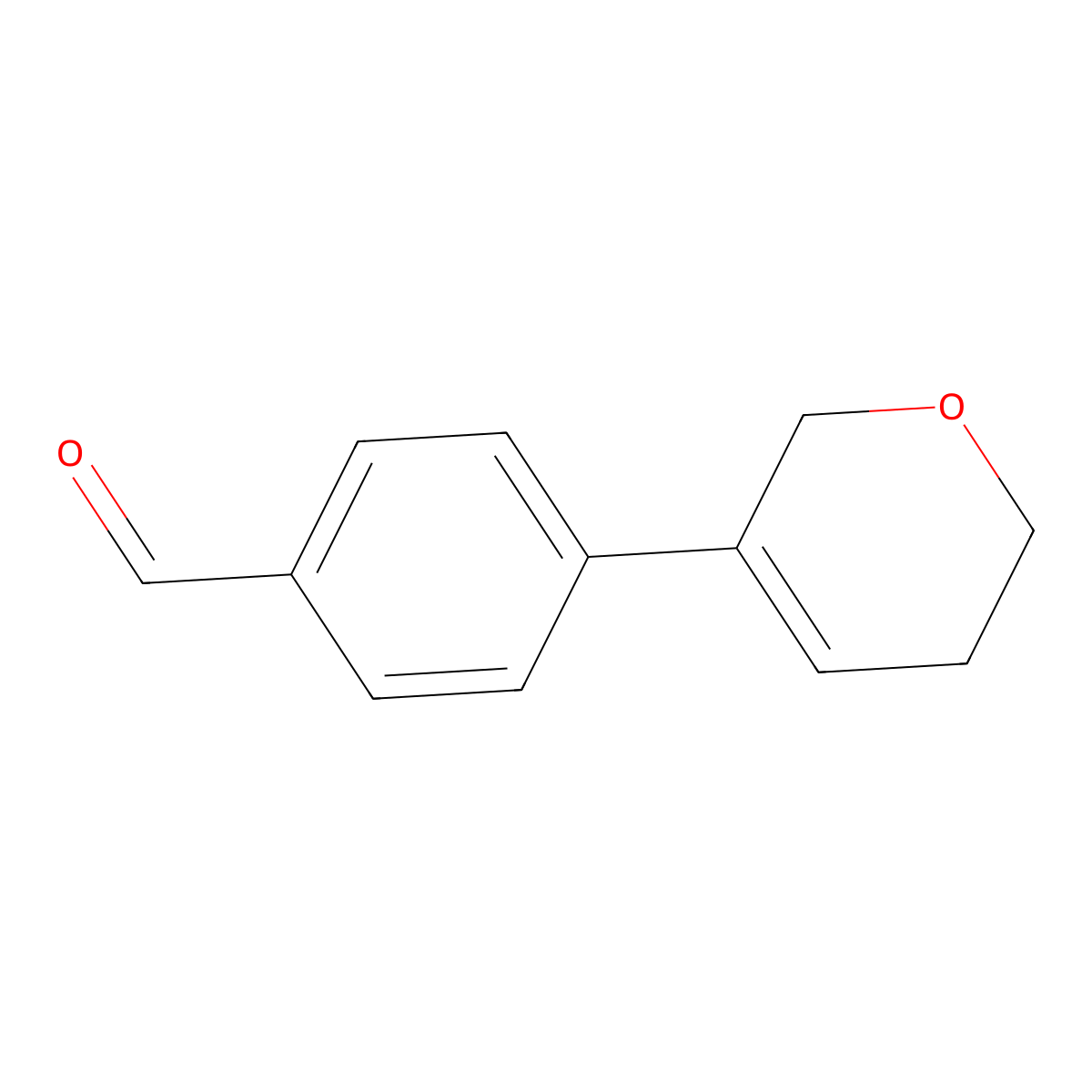 4-(5,6-dihydro-2H-pyran-3-yl)benzaldehyde molecular structure, CAS 2137640-97-0